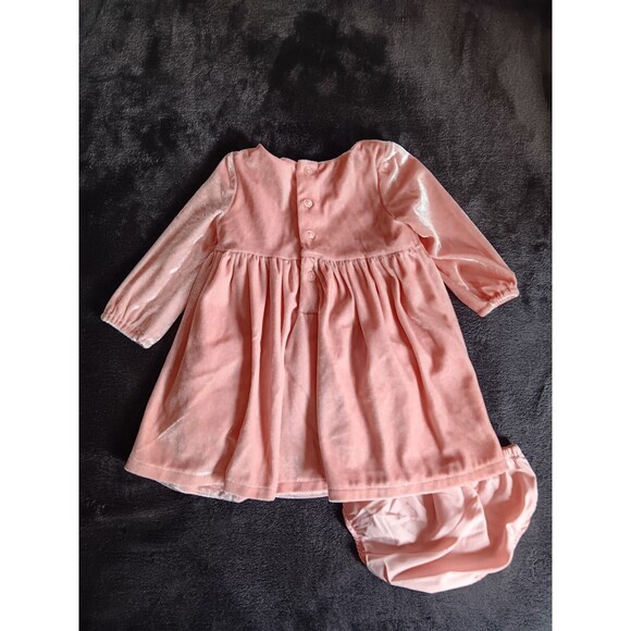dress 9 months girls New Carters Pink Velvet Long Sleeve With Bottom outfit baby - Picture 2 of 5